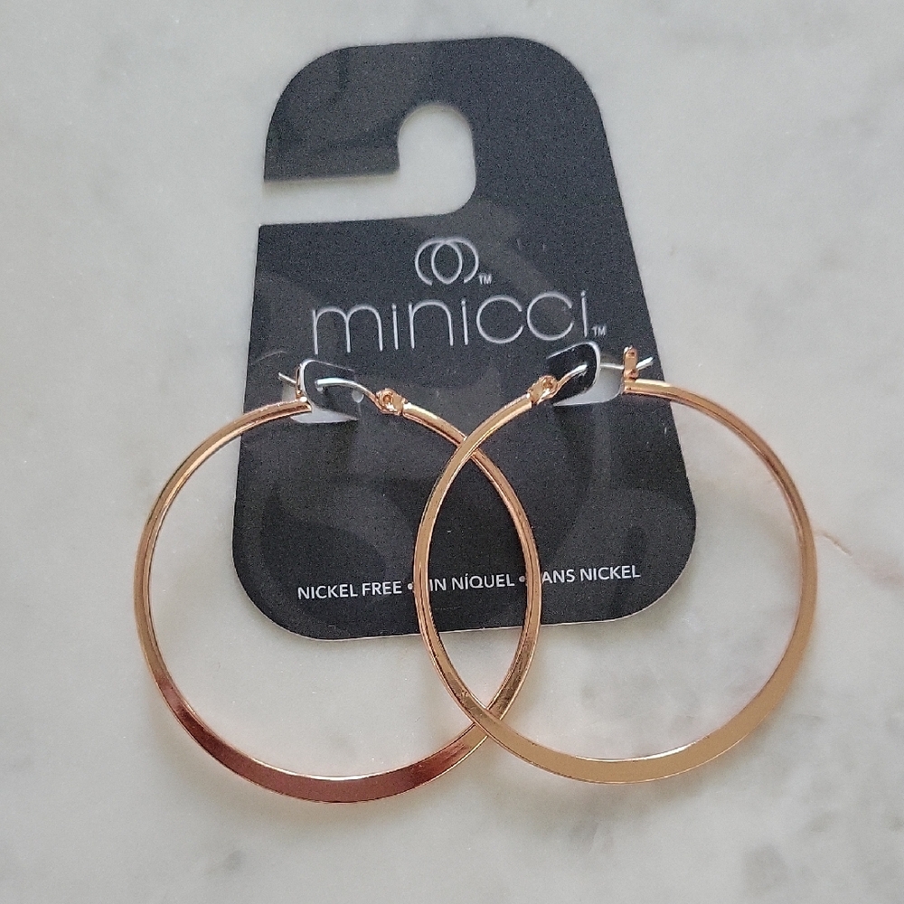 Minicci Rose Gold Hoop Earrings